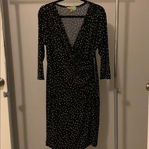 Black & White Dress with Ruching